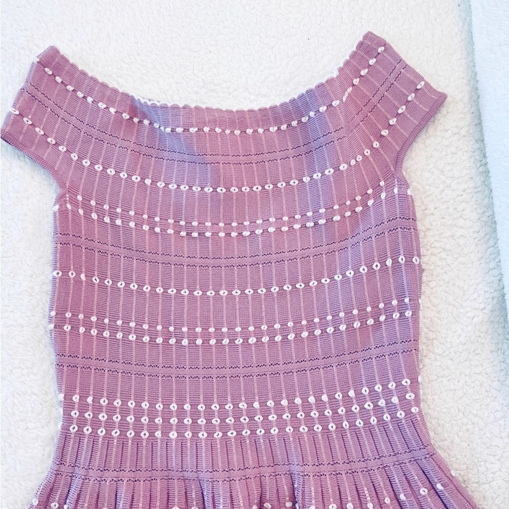 NWT CC Couture Pink Off Shoulder Knit Fit & Flare Dress Alexander McQueen - Picture 6 of 8